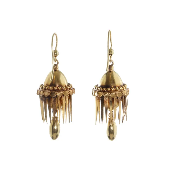 Bell Bird Antiques Earrings Victorian Era Tassel Drop Earrings