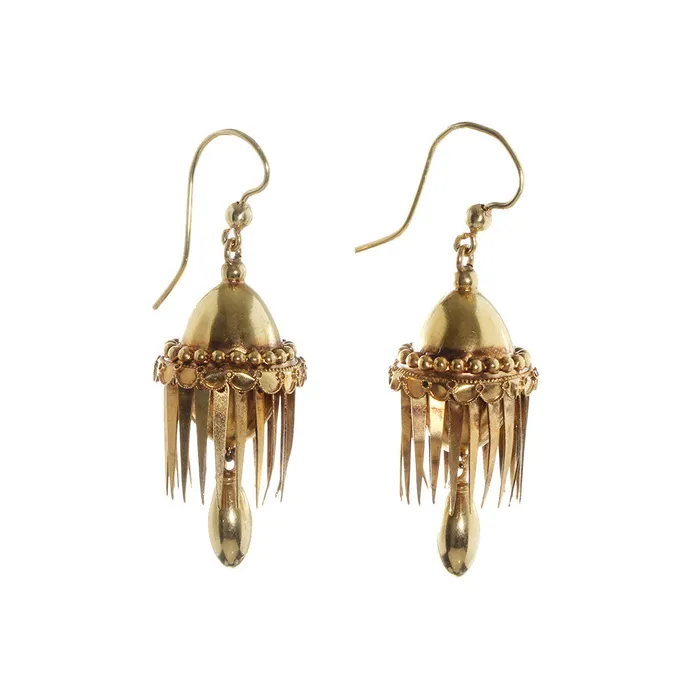 Bell Bird Antiques Earrings Victorian Era Tassel Drop Earrings