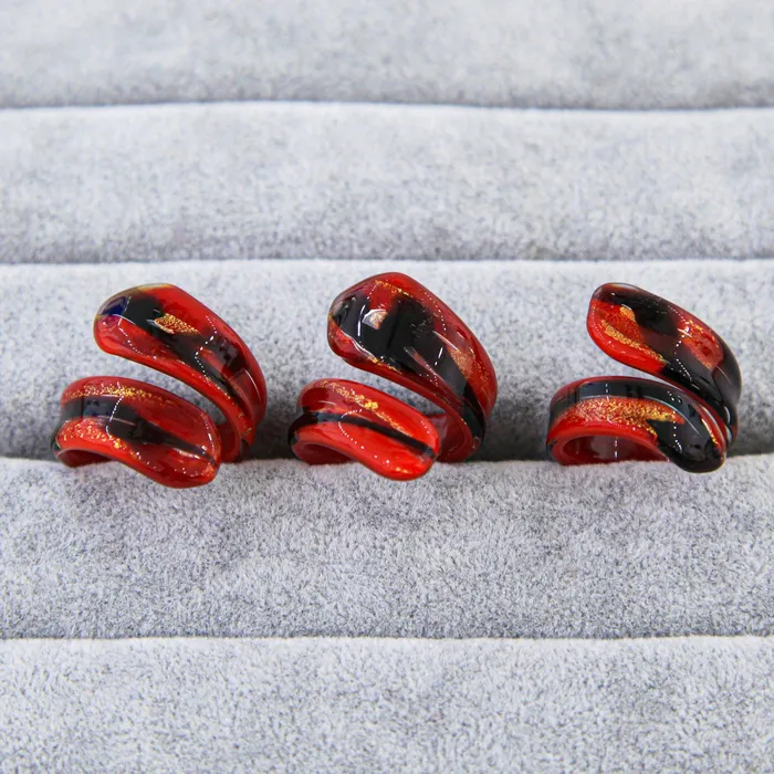 MuranoVItrum Rings Red Ring Handmade Medusa Murano Glass MuranoVItrum Rings Red Ring Handmade Medusa Murano Glass