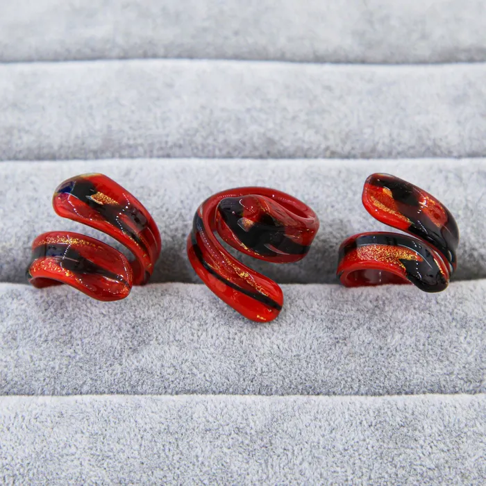 MuranoVItrum Rings Red Ring Handmade Medusa Murano Glass MuranoVItrum Rings Red Ring Handmade Medusa Murano Glass