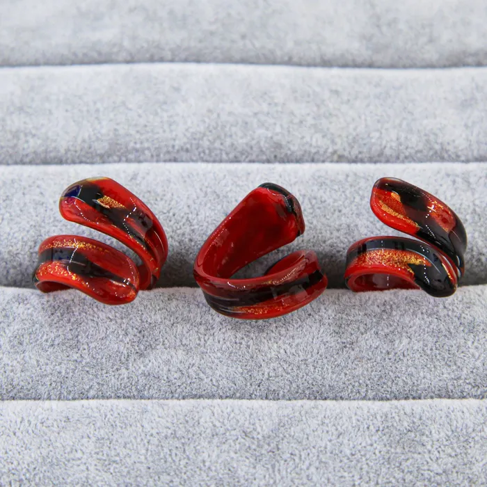 MuranoVItrum Rings Red Ring Handmade Medusa Murano Glass MuranoVItrum Rings Red Ring Handmade Medusa Murano Glass