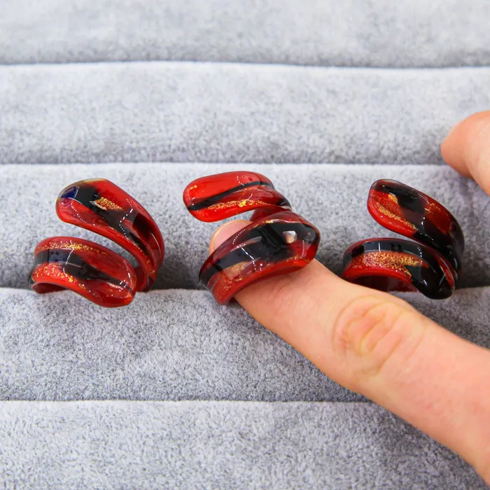 MuranoVItrum Rings Red Ring Handmade Medusa Murano Glass MuranoVItrum Rings Red Ring Handmade Medusa Murano Glass
