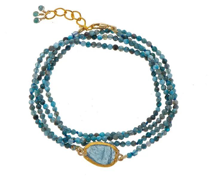 Nava Zahavi Bracelets Nava Zahavi Yellow Gold Apatite and Aquamarine Bracelet