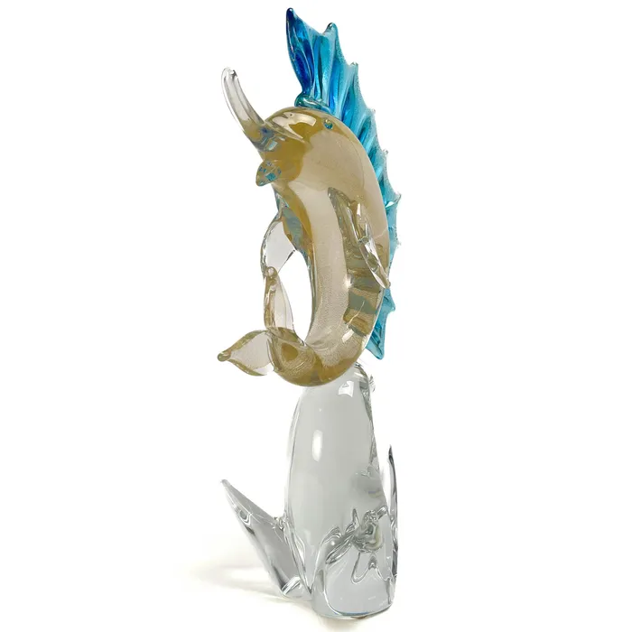 Tagliapietra Andrea Crystal and Gold Marlin Necklaces