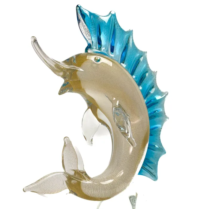 Tagliapietra Andrea Crystal and Gold Marlin Necklaces