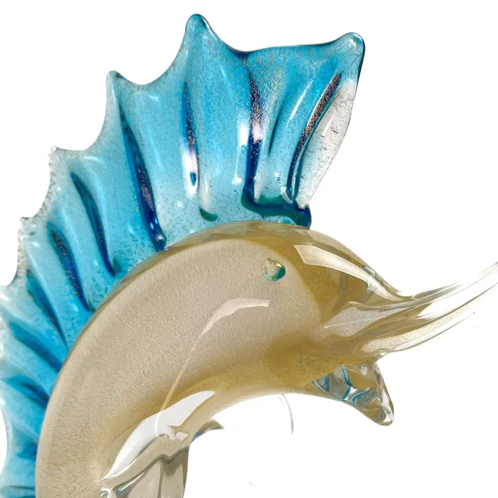 Tagliapietra Andrea Crystal and Gold Marlin Necklaces
