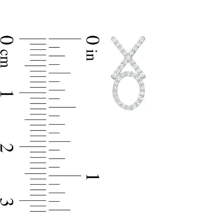 02 CT TW Diamond XO Drop Earrings in 10K White Gold Goldia Earrings 02 CT TW Diamond XO Drop Earrings in 10K White Gold Goldia Earrings