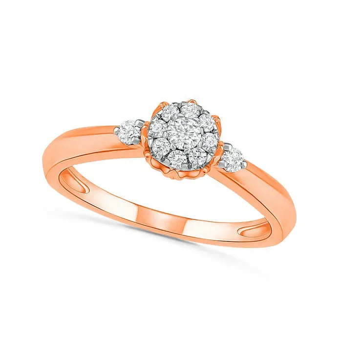 033 CT TW Composite Natural Diamond Bridal Engagement Ring Set in Solid 10K Rose Gold Goldia Rings 033 CT TW Composite Natural Diamond Bridal Engagement Ring Set in Solid 10K Rose Gold Goldia Rings