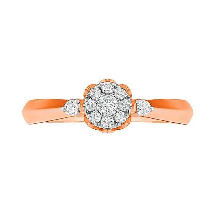 033 CT TW Composite Natural Diamond Bridal Engagement Ring Set in Solid 10K Rose Gold Goldia Rings 033 CT TW Composite Natural Diamond Bridal Engagement Ring Set in Solid 10K Rose Gold Goldia Rings