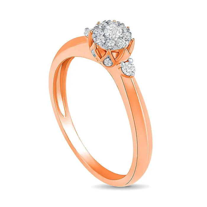 033 CT TW Composite Natural Diamond Bridal Engagement Ring Set in Solid 10K Rose Gold Goldia Rings 033 CT TW Composite Natural Diamond Bridal Engagement Ring Set in Solid 10K Rose Gold Goldia Rings