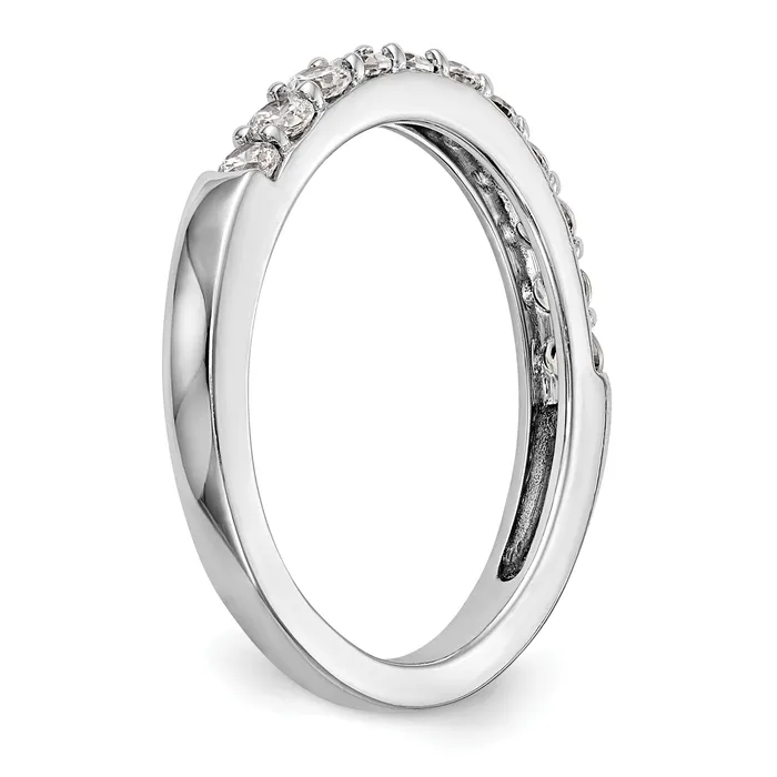 050ct CZ Solid Real 14k White Gold Wedding Wedding Band Ring Goldia Rings