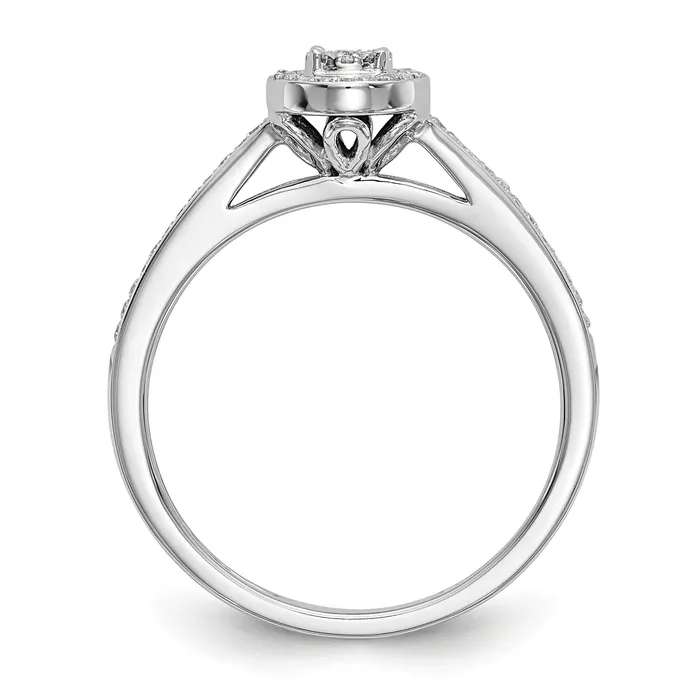 10K White Gold Lab Grown VSSI FGH Diamond Cluster Engagement Ring Goldia Rings