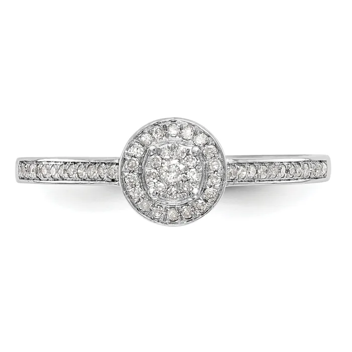 10K White Gold Lab Grown VSSI FGH Diamond Cluster Engagement Ring Goldia Rings