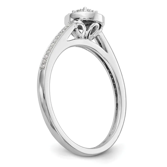 10K White Gold Lab Grown VSSI FGH Diamond Cluster Engagement Ring Goldia Rings