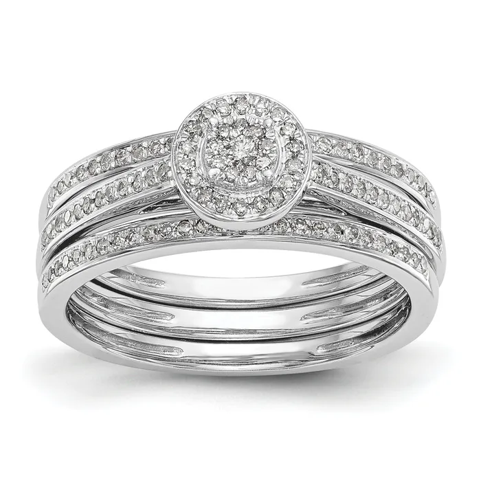 10K White Gold Lab Grown VSSI FGH Diamond Cluster Engagement Ring Goldia Rings