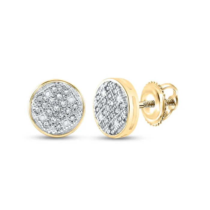 10k Yellow Gold Round Diamond Circle Cluster Earrings 110 Cttw gndatlanta Earrings
