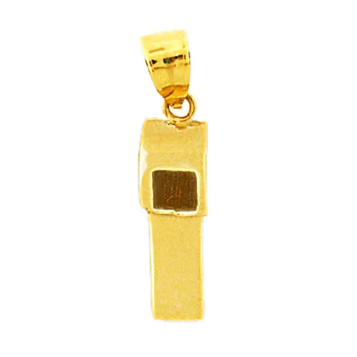 14K Gold 3D Whistle Charm Goldia Charm Necklaces