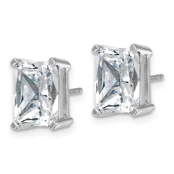 14k White Gold 6 ctw Certified Lab Grown Diamond VSSI G Radiant 4 Prong Heavy Wt Stud Earrings Goldia Earrings