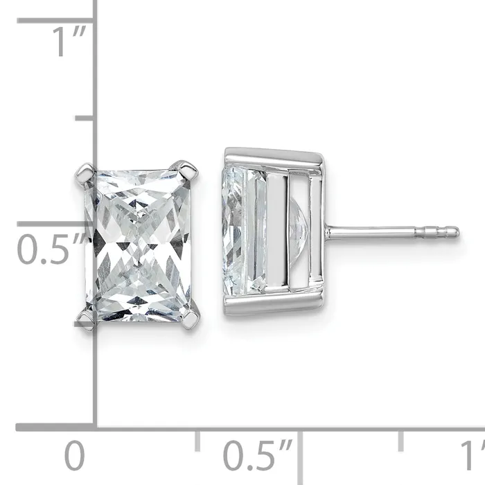 14k White Gold 6 ctw Certified Lab Grown Diamond VSSI G Radiant 4 Prong Heavy Wt Stud Earrings Goldia Earrings