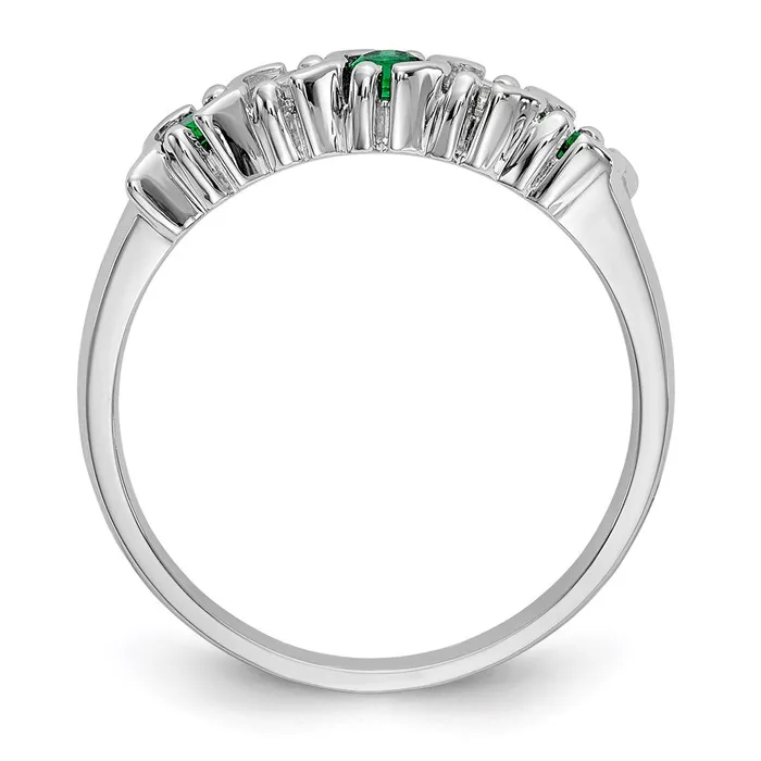 14k White Gold Real Diamond wEmerald Band Goldia Rings
