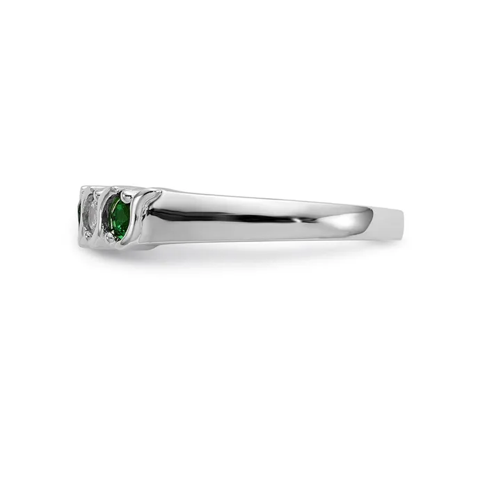 14k White Gold Real Diamond wEmerald Band Goldia Rings