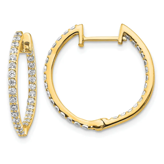 14k Yellow Gold 14ky Lab Grown Diamond VSSI FGH In Out Hinged Hoop Earrings Goldia Earrings 14k Yellow Gold 14ky Lab Grown Diamond VSSI FGH In Out Hinged Hoop Earrings Goldia Earrings