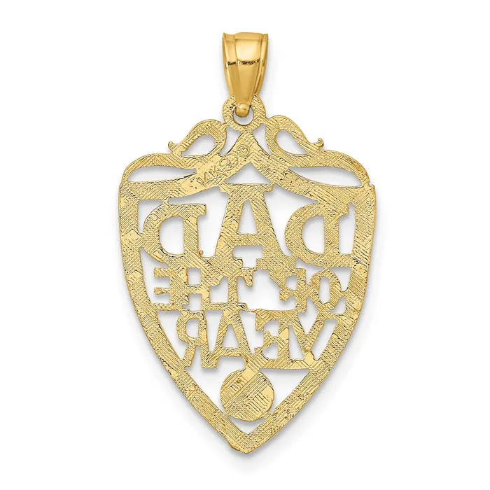 14k Yellow Gold DAD OF THE YEAR PLAQUE Charm Goldia Charm Necklaces