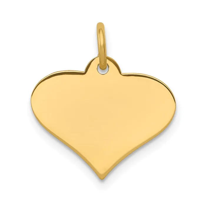 14k Yellow Gold Plain 027 Gauge Engraveable Heart Disc Charm Goldia Charm Necklaces 14k Yellow Gold Plain 027 Gauge Engraveable Heart Disc Charm Goldia Charm Necklaces