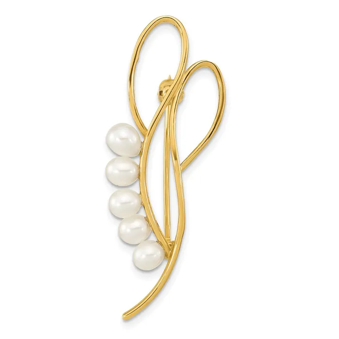 14k Yellow Gold Polished Open Loops Accented with 45mm White Teardrop Freshwater Cultured Pearls Pin Brooch Goldia Rings 14k Yellow Gold Polished Open Loops Accented with 45mm White Teardrop Freshwater Cultured Pearls Pin Brooch Goldia Rings