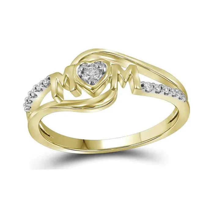14k Yellow Gold Round Diamond Mom Mother Ring 112 Cttw gndatlanta Rings