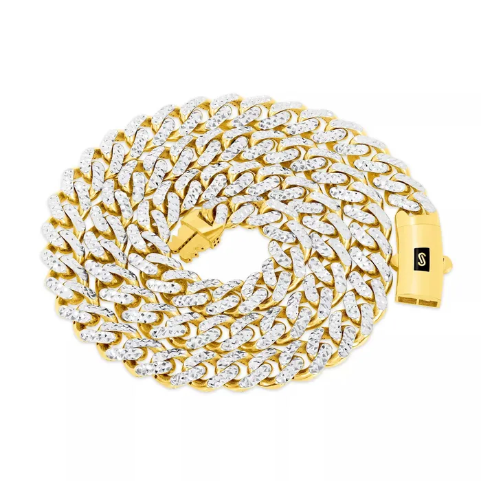 Bracelets 10k Yellow Gold 15mm Monaco Miami Cuban Link Diamond Cut Pave Chain Bracelet 9 Goldiacom