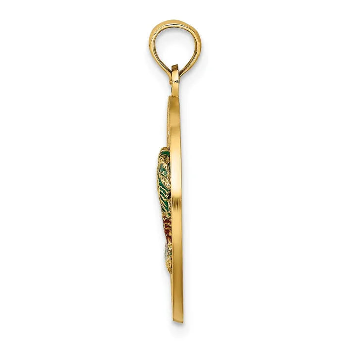 Charm Necklaces Goldia 14k Yellow Gold Florida Enamel Palm Trees Circle Charm