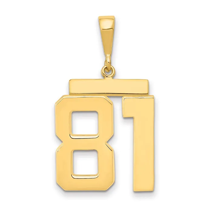 Charm Necklaces Goldia 14k Yellow Gold Large Polished Number 81 Charm