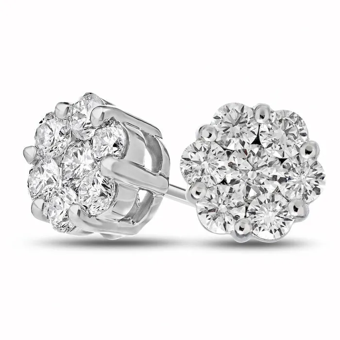 Earrings Goldia 15 CT TW Diamond Composite Stud Earrings in 14K White Gold Earrings Goldia 15 CT TW Diamond Composite Stud Earrings in 14K White Gold