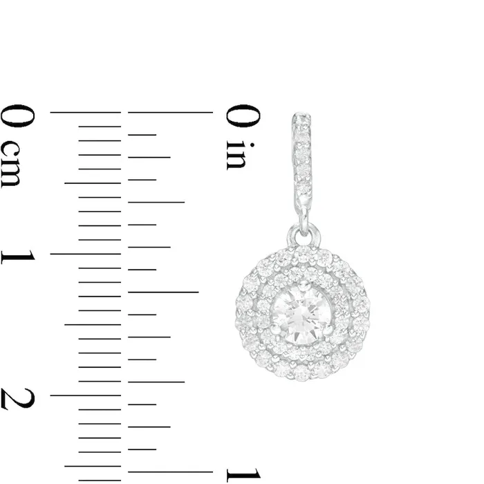 Earrings Goldia 1 CT TW Diamond Double Frame Drop Earrings in 14K White Gold Earrings Goldia 1 CT TW Diamond Double Frame Drop Earrings in 14K White Gold