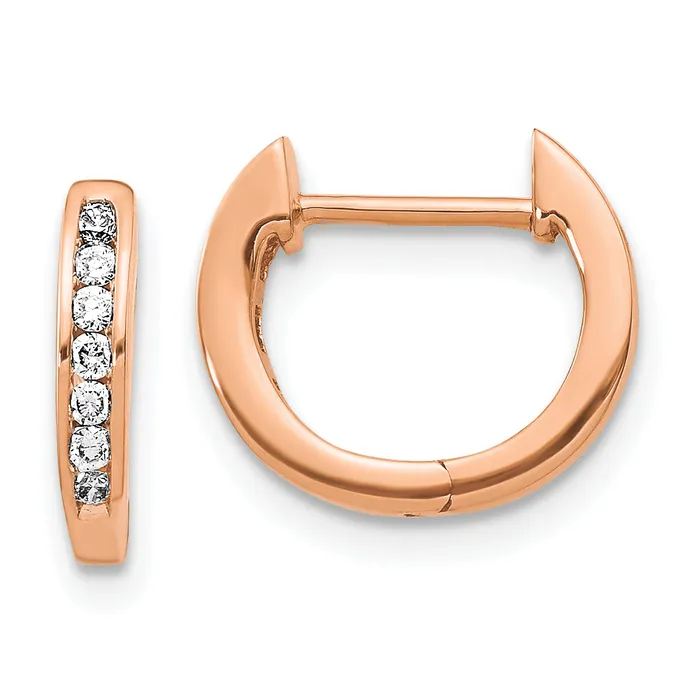 Earrings Goldia 14k Rose Gold 18 Ct Lab Grown Diamond VSSI G Hinged Hoop Earrings Earrings Goldia 14k Rose Gold 18 Ct Lab Grown Diamond VSSI G Hinged Hoop Earrings