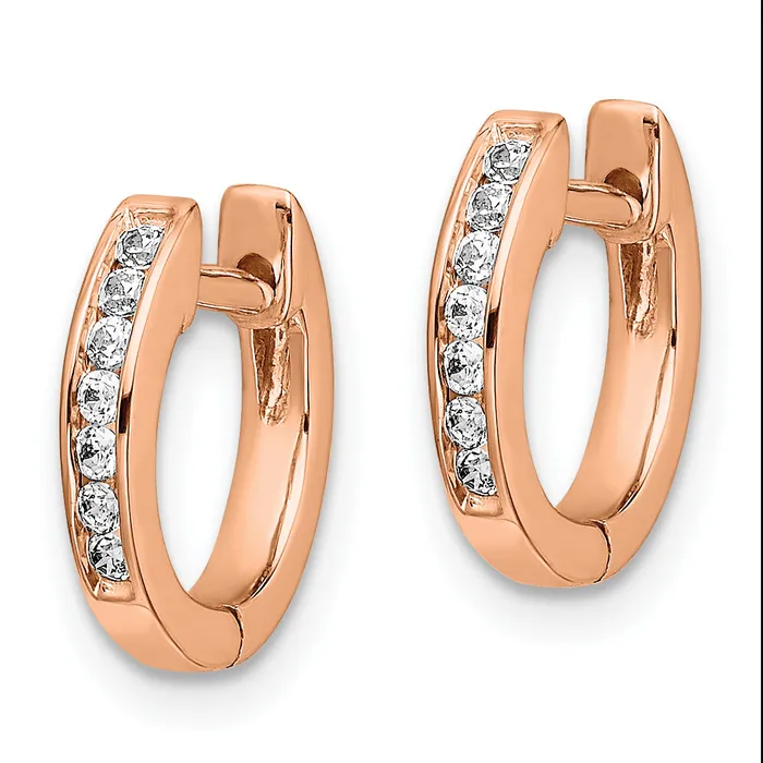 Earrings Goldia 14k Rose Gold 18 Ct Lab Grown Diamond VSSI G Hinged Hoop Earrings