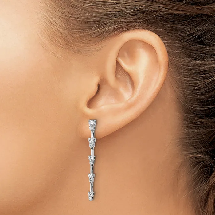 Earrings Goldia 14k White Gold 1 Ct Lab Grown Diamond VSSI G Dangle Post Earrings