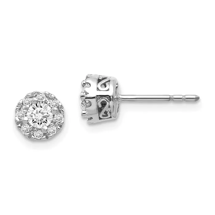 Earrings Goldia Solid 14k White Gold Simulated CZ Semimount Stud Earrings Earrings Goldia Solid 14k White Gold Simulated CZ Semimount Stud Earrings