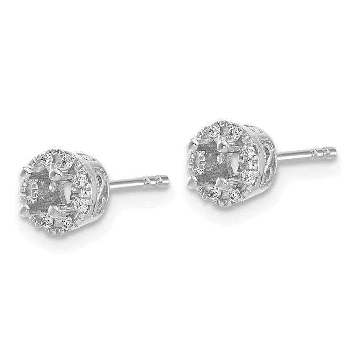 Earrings Goldia Solid 14k White Gold Simulated CZ Semimount Stud Earrings Earrings Goldia Solid 14k White Gold Simulated CZ Semimount Stud Earrings