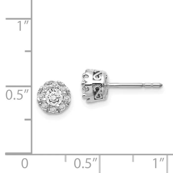 Earrings Goldia Solid 14k White Gold Simulated CZ Semimount Stud Earrings Earrings Goldia Solid 14k White Gold Simulated CZ Semimount Stud Earrings