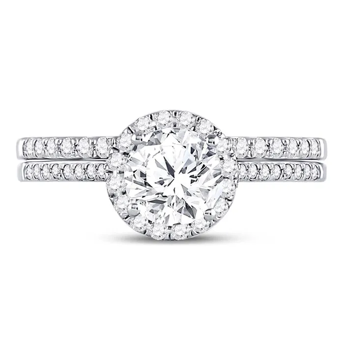 gndatlanta Rings 14k White Gold Round Diamond Bridal Wedding Ring Set 138 Ctw Certified gndatlanta Rings 14k White Gold Round Diamond Bridal Wedding Ring Set 138 Ctw Certified