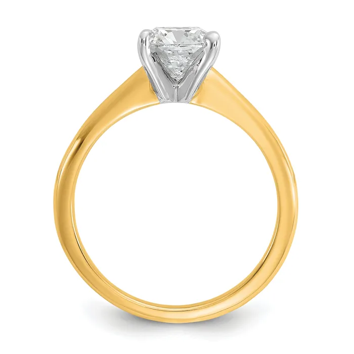 Goldia 14k Twotone 1 12 Ct Certified Lab Grown Diamond VSSI G Cushion Solitare Engagement Ring Rings