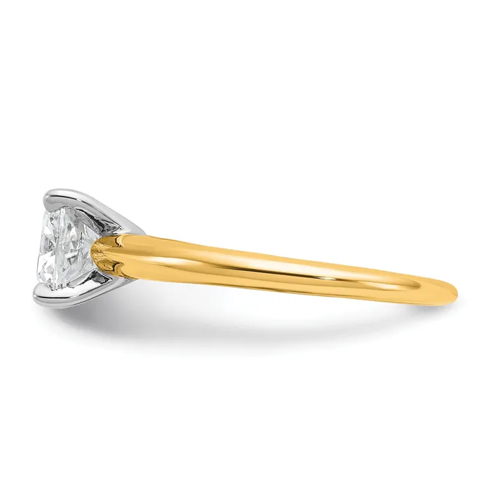 Goldia 14k Twotone 1 12 Ct Certified Lab Grown Diamond VSSI G Cushion Solitare Engagement Ring Rings