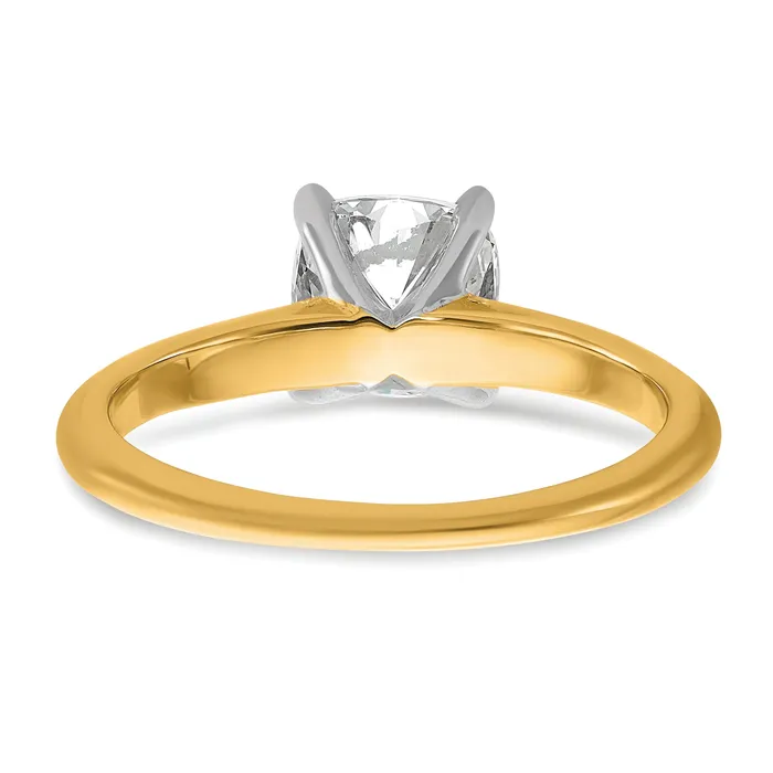 Goldia 14k Twotone 1 12 Ct Certified Lab Grown Diamond VSSI G Cushion Solitare Engagement Ring Rings