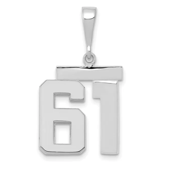 Goldia 14k White Goldw Medium Polished Number 61 Charm Charm Necklaces