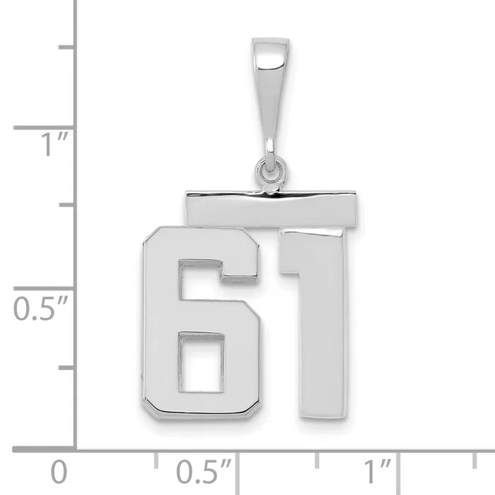 Goldia 14k White Goldw Medium Polished Number 61 Charm Charm Necklaces