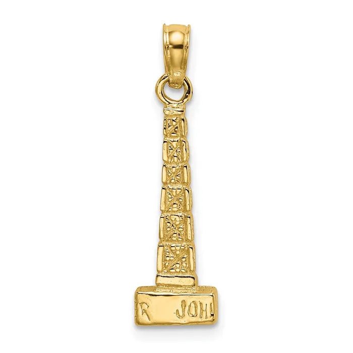Goldia 14k Yellow Gold 3D John Hancock Building Chicago Charm Charm Necklaces Goldia 14k Yellow Gold 3D John Hancock Building Chicago Charm Charm Necklaces