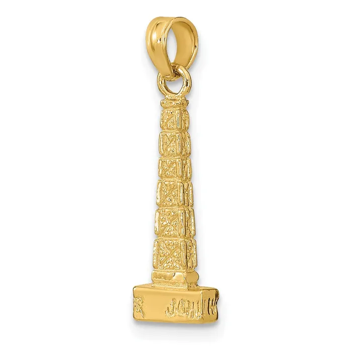 Goldia 14k Yellow Gold 3D John Hancock Building Chicago Charm Charm Necklaces
