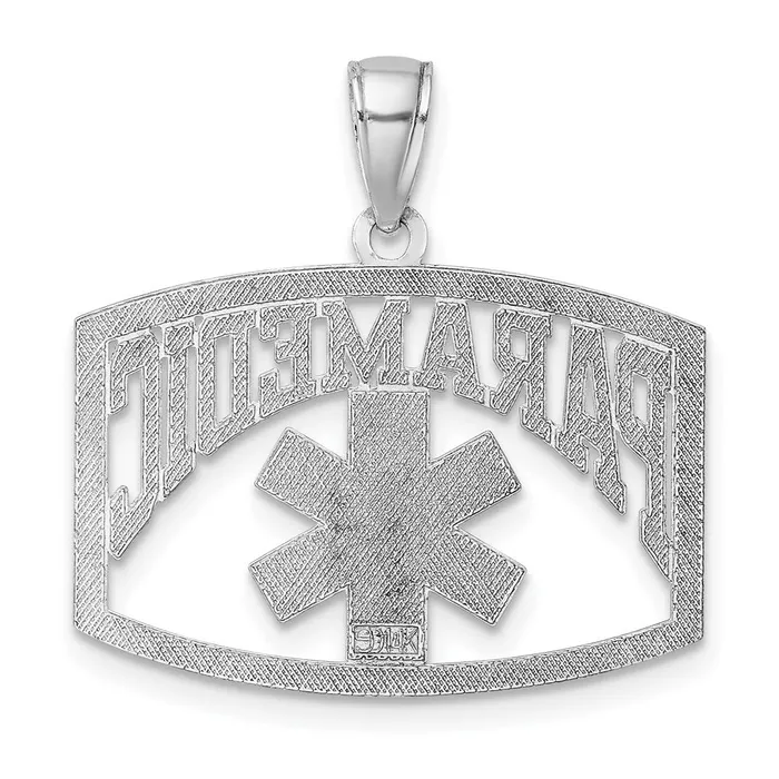 Goldia Charm Necklaces 14k White Gold CutOut PARAMEDIC Charm
